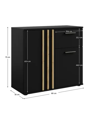 Comodă TOLIS TYP 4, dormitor/hol, 80x35x73 cm, PAL/MDF | MobilaOK