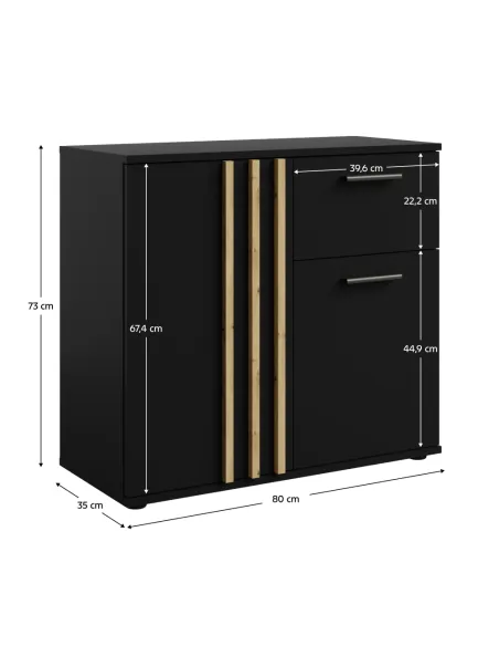 Comodă TOLIS TYP 4, dormitor/hol, 80x35x73 cm, PAL/MDF | MobilaOK