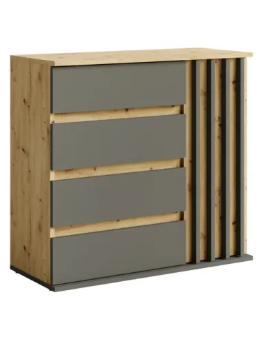 Comodă DERIS, dormitor/hol/living, 80x34x79.7 cm, PAL/MDF laminat | MobilaOK
