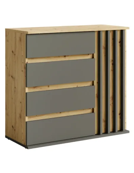 Comodă DERIS, dormitor/hol/living, 80x34x79.7 cm, PAL/MDF laminat | MobilaOK