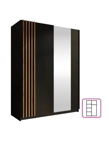 Dulap BAJADERO, dormitor/hol, 150x63.5x198.5 cm, PAL/MDF | MobilaOK