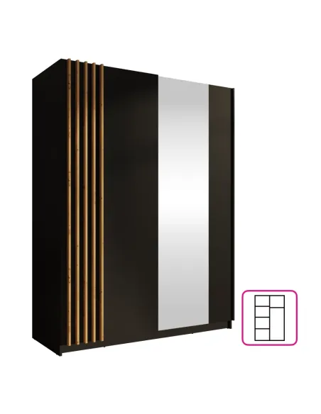 Dulap BAJADERO, dormitor/hol, 150x63.5x198.5 cm, PAL/MDF | MobilaOK