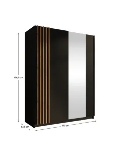 Dulap BAJADERO, dormitor/hol, 150x63.5x198.5 cm, PAL/MDF | MobilaOK 2