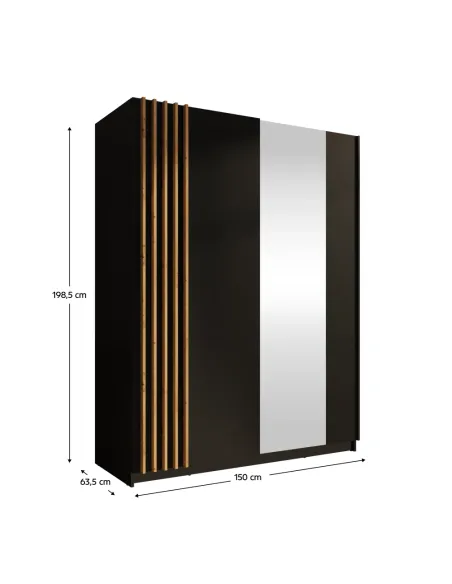 Dulap BAJADERO, dormitor/hol, 150x63.5x198.5 cm, PAL/MDF | MobilaOK