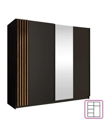 Dulap BAJADERO, living/dormitor, 200x63.5x198.5 cm, PAL melaminat/MDF | MobilaOK
