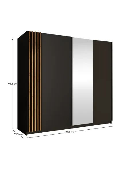 Dulap BAJADERO, living/dormitor, 200x63.5x198.5 cm, PAL melaminat/MDF | MobilaOK