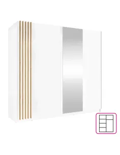 Dulap BAJADERO TYP 2 pentru dormitor/hol, 200x63.5x198.5 cm, PAL melaminat/MDF | MobilaOK