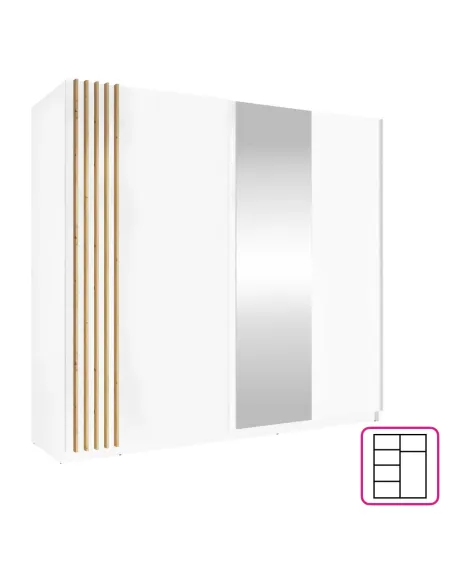 Dulap BAJADERO TYP 2 pentru dormitor/hol, 200x63.5x198.5 cm, PAL melaminat/MDF | MobilaOK