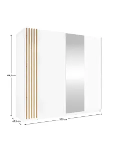 Dulap BAJADERO TYP 2 pentru dormitor/hol, 200x63.5x198.5 cm, PAL melaminat/MDF | MobilaOK 2