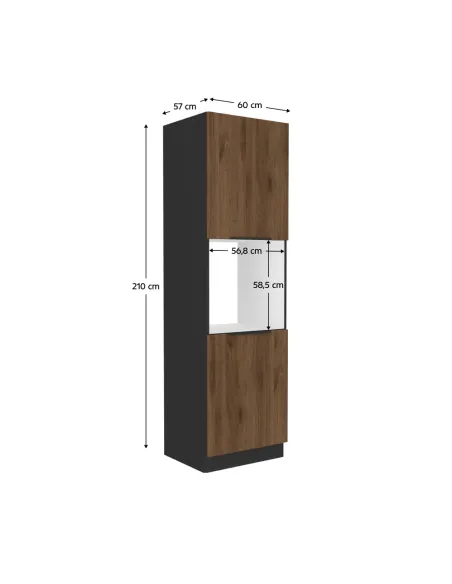 Dulap înalt MENZO 60 DP-210 2F, bucătărie, 60x57x210 cm, PAL melaminat | MobilaOK