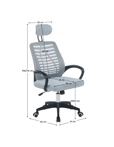 Scaun de birou EDRED, birou, 61x60x116 cm, plastic/plasă, KONDELA | MobilaOK