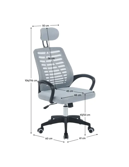 Scaun de birou EDRED, birou, 61x60x116 cm, plastic/plasă, KONDELA | MobilaOK