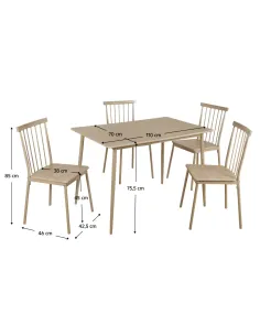 Set Sufragerie SENDO, living, 110x70x75.5 cm, fag natural si MDF | MobilaOK 2