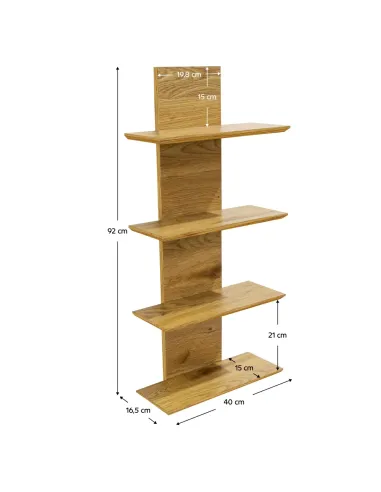 Poliță suspendată ROBUS living, dormitor, bucătărie 40x16.5x92 cm PAL melaminat stejar | MobilaOK