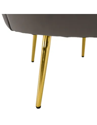 Fotoliu NOBLEO living, 76x68x77 cm, Velvet gri-maro/gold crom | MobilaOK