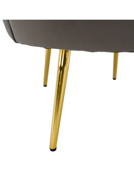 Fotoliu NOBLEO living, 76x68x77 cm, Velvet gri-maro/gold crom | MobilaOK