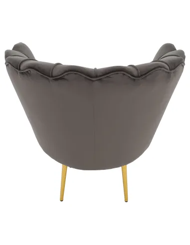Fotoliu NOBLEO living, 76x68x77 cm, Velvet gri-maro/gold crom | MobilaOK