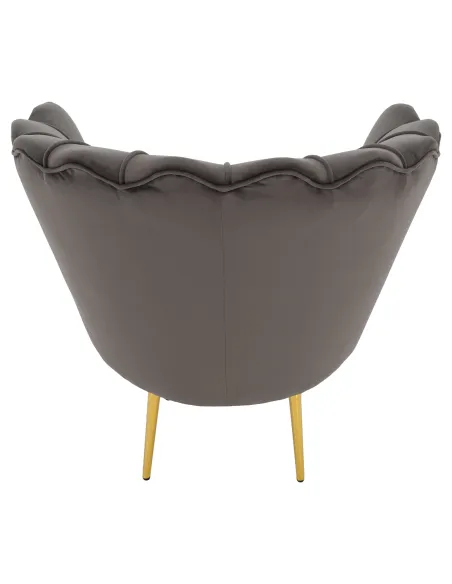 Fotoliu NOBLEO living, 76x68x77 cm, Velvet gri-maro/gold crom | MobilaOK
