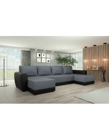 Canapea extensibilă DAKAR NEW U, living, 350x138x73 cm, Piele ecologică și Textil | MobilaOK