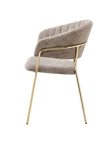 Fotoliu DASMIN, living, 58x53x81.5 cm, textil/metal crom auriu | MobilaOK
