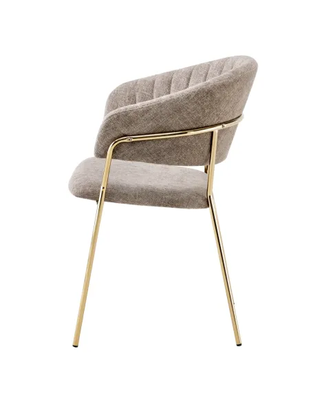 Fotoliu DASMIN, living, 58x53x81.5 cm, textil/metal crom auriu | MobilaOK