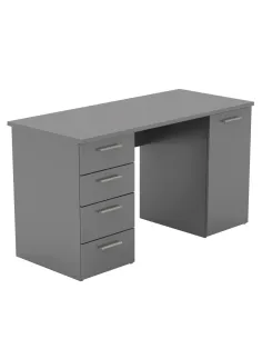 Masă birou EUSTACH, grafit, 137x60x76.3 cm, PAL melaminat | MobilaOK