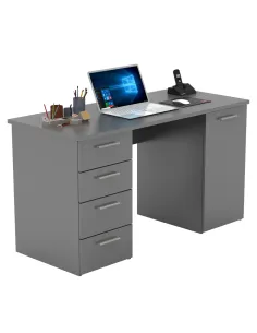 Masă birou EUSTACH, grafit, 137x60x76.3 cm, PAL melaminat | MobilaOK 2