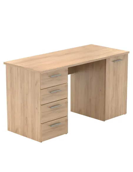 Masă de birou EUSTACH, birou, 137x60x76.3 cm, PAL melaminat stejar artisan | MobilaOK