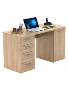 Masă de birou EUSTACH, birou, 137x60x76.3 cm, PAL melaminat stejar artisan | MobilaOK 2