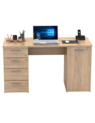 Masă de birou EUSTACH, birou, 137x60x76.3 cm, PAL melaminat stejar artisan | MobilaOK