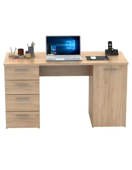 Masă de birou EUSTACH, birou, 137x60x76.3 cm, PAL melaminat stejar artisan | MobilaOK