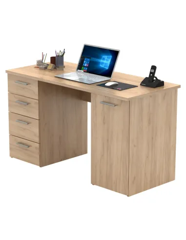 Masă de birou EUSTACH, birou, 137x60x76.3 cm, PAL melaminat stejar artisan | MobilaOK