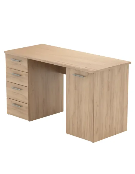 Masă de birou EUSTACH, birou, 137x60x76.3 cm, PAL melaminat stejar artisan | MobilaOK