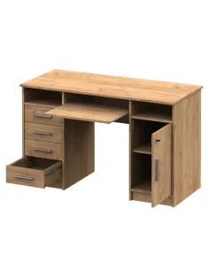 Masă PC B9 NEW, birou, 123.5x55x75.5 cm, PAL stejar artisan | MobilaOK 2