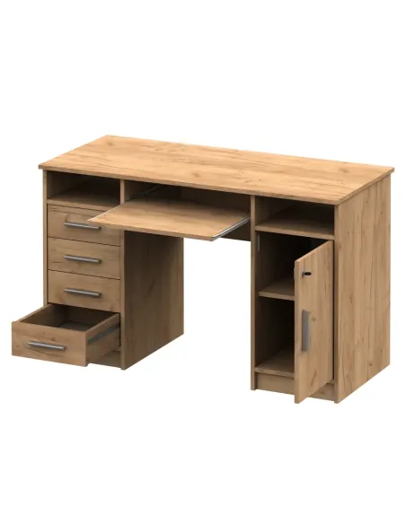 Masă PC B9 NEW, birou, 123.5x55x75.5 cm, PAL stejar artisan | MobilaOK