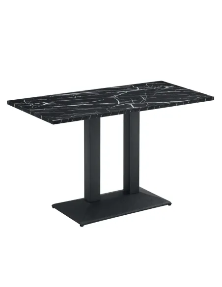 Masă de sufragerie bistro, marmură neagră/negru, 120x60 cm, RINALDO TYP 2 | MobilaOK