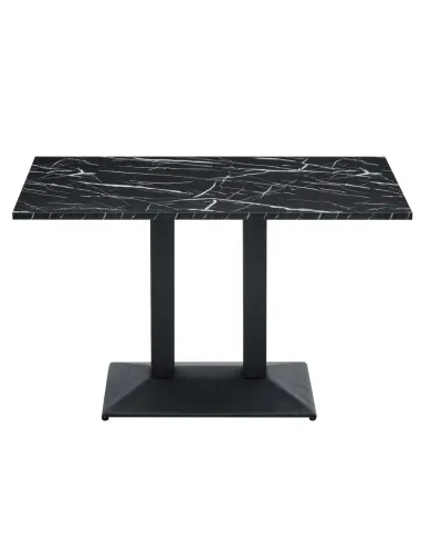 Masă de sufragerie bistro, marmură neagră/negru, 120x60 cm, RINALDO TYP 2 | MobilaOK