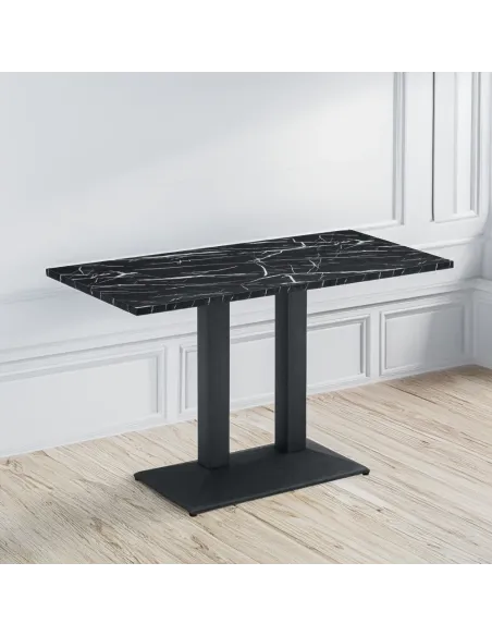 Masă de sufragerie bistro, marmură neagră/negru, 120x60 cm, RINALDO TYP 2 | MobilaOK