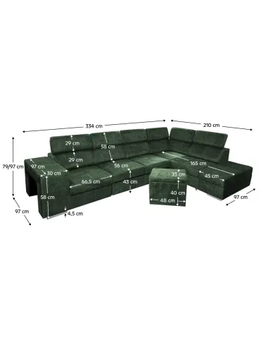 Set Canapea MALAGA BIG Living 334x210x97 cm Țesătură Country 11 | MobilaOK