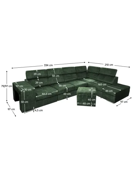 Set Canapea MALAGA BIG Living 334x210x97 cm Țesătură Country 11 | MobilaOK