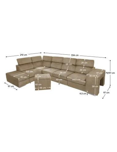 Set Canapea MALAGA BIG Living 334x210x79/97 cm Țesătură Country 3 | MobilaOK