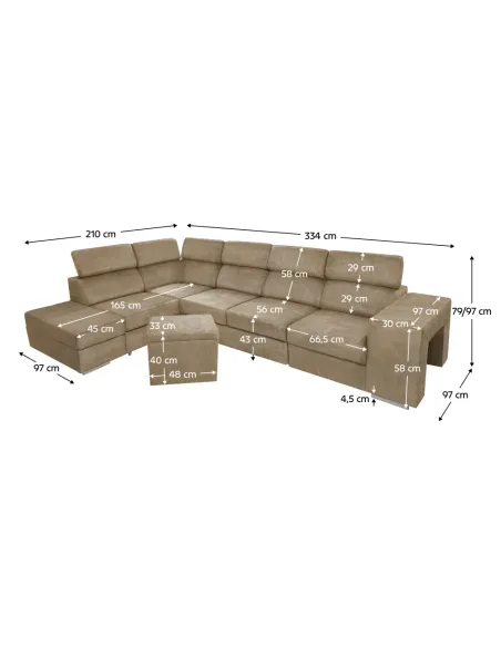 Set Canapea MALAGA BIG Living 334x210x79/97 cm Țesătură Country 3 | MobilaOK