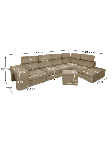 Set Canapea MALAGA BIG Living 334x210x97 cm Țesătură Country 3 | MobilaOK