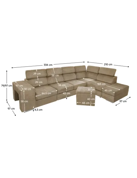 Set Canapea MALAGA BIG Living 334x210x97 cm Țesătură Country 3 | MobilaOK