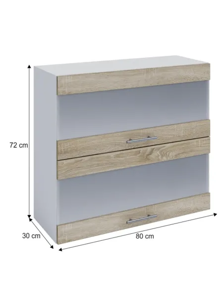 Dulap Superior FABIANA, bucatarie, 80x72x30 cm, PAL melaminat | MobilaOK
