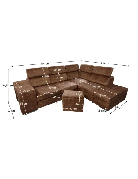 Set Canapea MALAGA Living 264x210x97 cm Țesătură Country 8 | MobilaOK