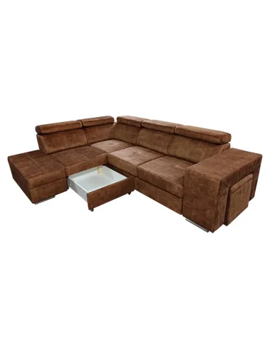 Set Canapea Extensibil, MALAGA, living, 264x210x79/97 cm, Ţesătură Country 8 | MobilaOK