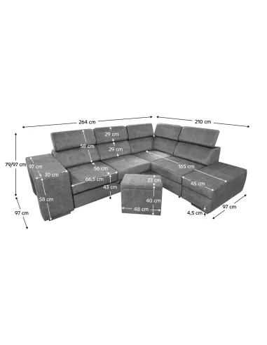 Set Canapea MALAGA Living 264x210x79/97 cm Țesătură Country 17 | MobilaOK