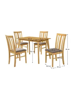 Set Sufragerie ROIS SET, living, 110x70x75.2 cm, PAL/MDF/Furnir | MobilaOK 2