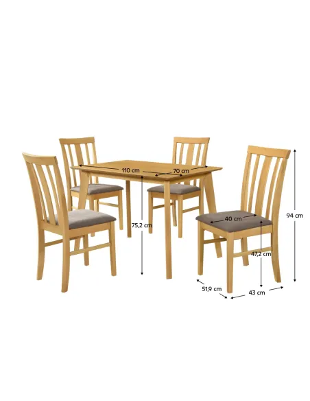 Set Sufragerie ROIS SET, living, 110x70x75.2 cm, PAL/MDF/Furnir | MobilaOK